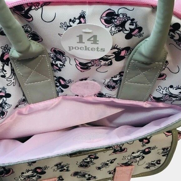 New! Disney Baby Minnie Mouse Multi-Piece Diaper Backpack Changing Pad Bag Set - Picture 11 of 16